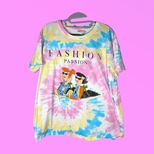 The Flinstones Fashion Passion Wilma & Betty Tie Dye T-Shirt Size 1X